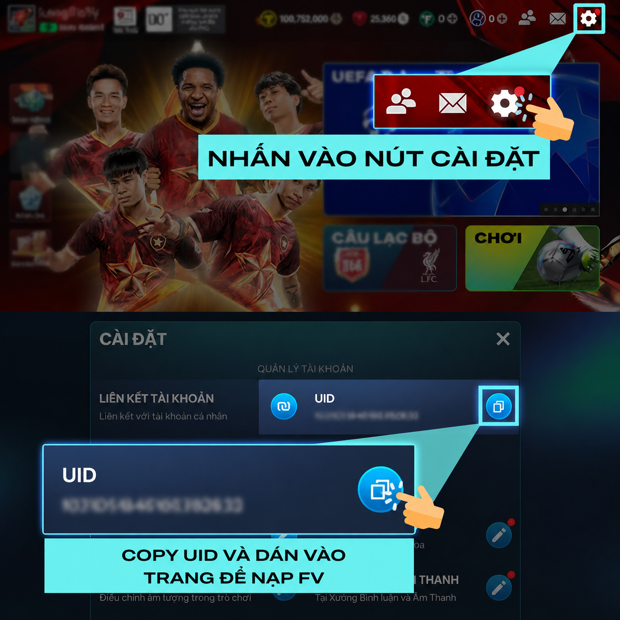 Hướng dẫn lấy UID FC Mobile Việt Nam